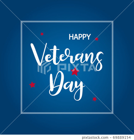 Veterans day brush hand lettering text isolated 69889154