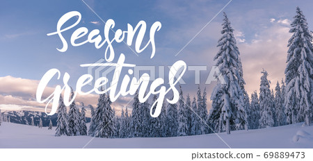 Winter day in woodland Winter day in woodland 69889473