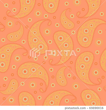 Vector flower paisley seamless pattern element. - Stock Illustration ...