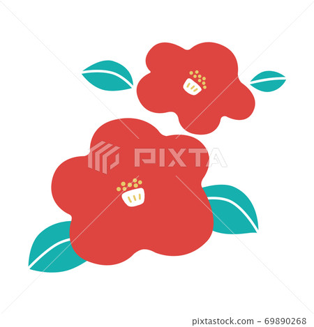 Camellia illustration simple Camellia illustration simple 69890268