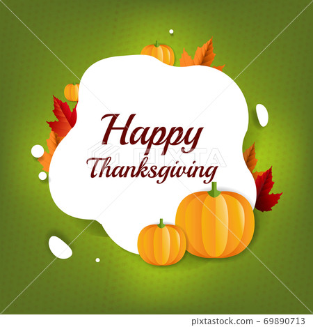 Happy Halloween Card With Leaf And Pumpkins Happy Halloween Card With Leaf And Pumpkins 69890713