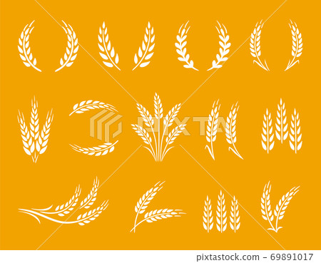 Wheat wreaths and grain spikes food set Wheat wreaths and grain spikes food set 69891017