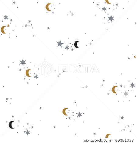 Seamless pattern with star in sky 69891353