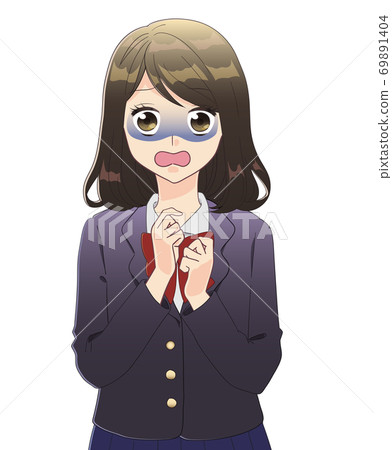 Frightened schoolgirl 69891404