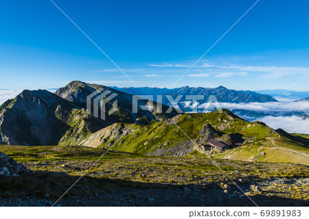 Shakushidake, Hakuba Yarigadake, and the Tateyama mountain range and Mt. Tsurugi towering behind 69891983