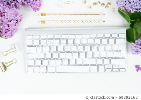 Top view home office workspace Top view home office workspace 69892168