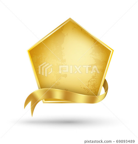 Gold billboard and gold ribbon Gold billboard and gold ribbon 69893489