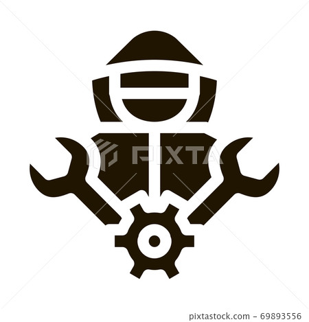 Worker Car Repair Icon Vector Glyph Illustration 69893556