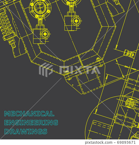 Backgrounds of engineering subjects. Technical illustration 69893671
