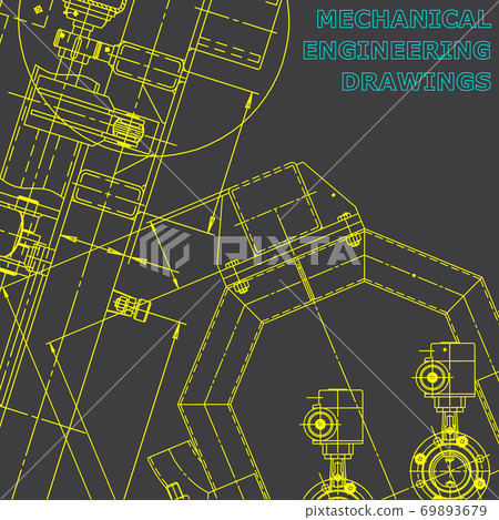 Backgrounds of engineering subjects. Technical illustration Backgrounds of engineering subjects. Technical illustration 69893679