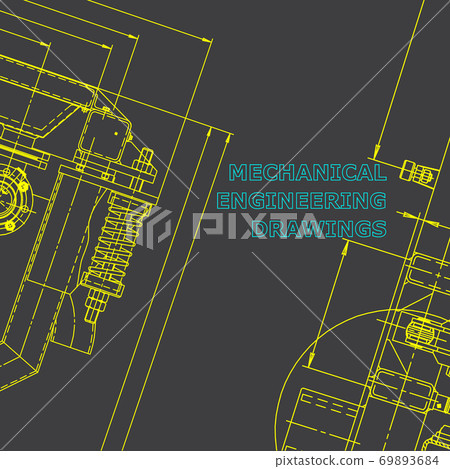 Backgrounds of engineering subjects. Technical illustration Backgrounds of engineering subjects. Technical illustration 69893684