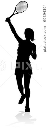 Tennis Player Woman Sports Person Silhouette 69894394