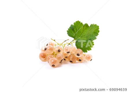 White currant berry isolated on white. A bunch of white currant.. White currant berry isolated on white. A bunch of white currant.. 69894639