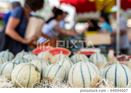 Cavaillon melon on the street market provencal 69894807