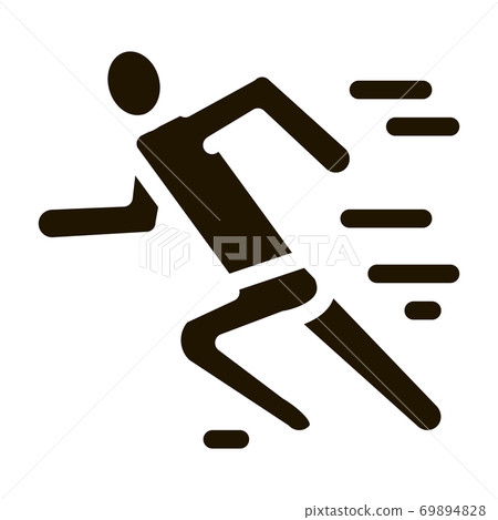Man in Running Action Icon Vector Glyph Illustration 69894828
