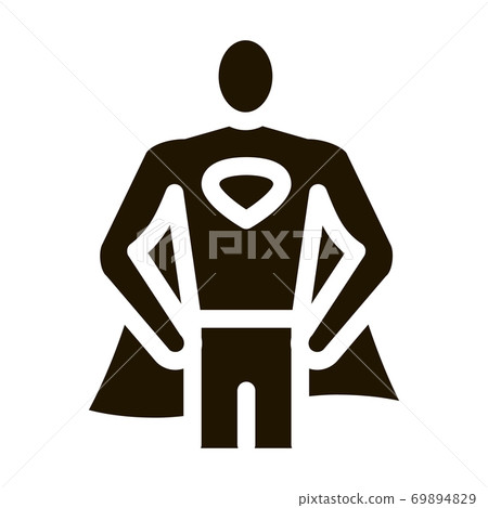 Superman Full Growth Icon Vector Glyph Illustration 69894829