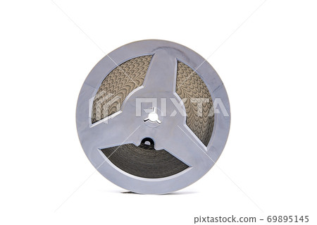 Old cine film strip isolated on white background. With clipping path. 69895145