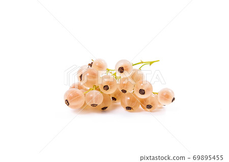 White currant berry isolated on white. A bunch of white currant.. White currant berry isolated on white. A bunch of white currant.. 69895455