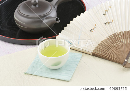 Folding fan and tea Folding fan and tea 69895735