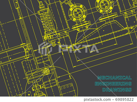 Mechanical engineering. Technical illustration. Backgrounds of engineering subjects 69895822