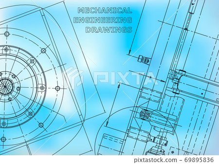 Mechanical engineering. Technical illustration. Backgrounds of engineering subjects 69895836