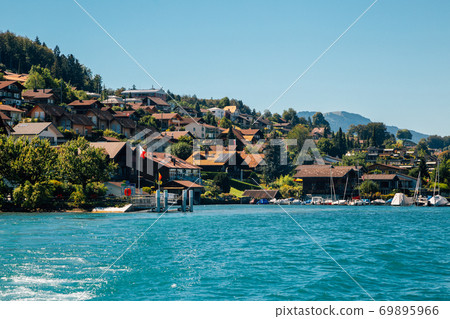 Spiez village and Thun lake in Switzerland 69895966