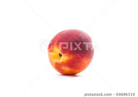 Ripe peach fruit isolated on white background 69896319