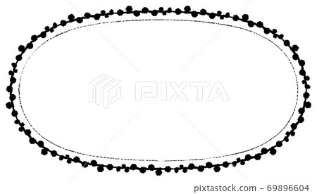 Vector illustration of a circular frame of hand-painted line art Vector illustration of a circular frame of hand-painted line art 69896604