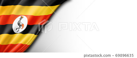 Uganda flag isolated on white banner Uganda flag isolated on white banner 69896635
