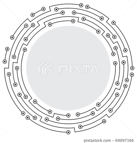 Abstract technology round frame - Stock Illustration [69897166] - PIXTA