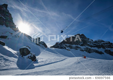 Ski resort in Dolomites, Italy 69897566