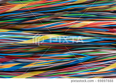 Colorful electrical wire and cable used in communication internet cable network and computer system, abstract technology background Colorful electrical wire and cable used in communication internet cable network and computer system, abstract technology background 69897888