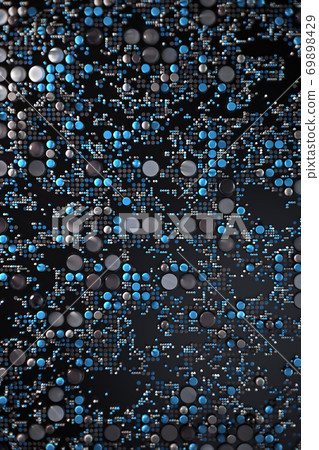 Data technology abstract futuristic illustration . Dots and lines on dark background. 3D Data technology abstract futuristic illustration . Dots and lines on dark background. 3D 69898429
