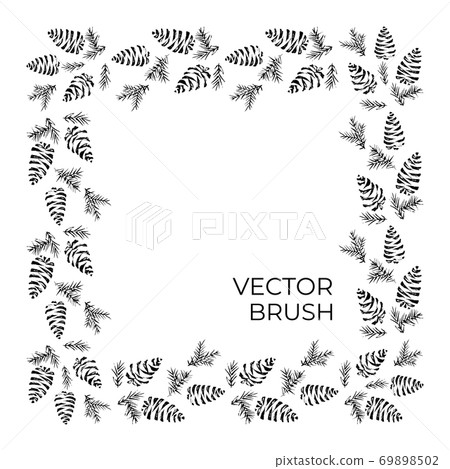 Pine cones vector seamless brush. Christmas vibe 69898502