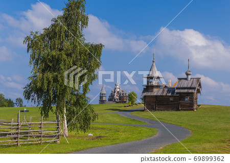 Famous wooden buildings on the island Kizhi Russia 69899362