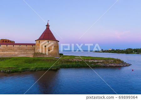 Fortress Oreshek on a small island on the Neva River - Leningrad Region Russia 69899364
