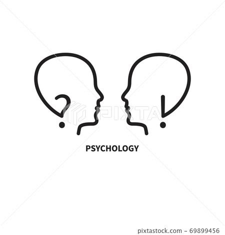 Logo of empathy, emotional intelligence. Two profiles 69899456