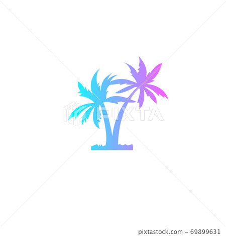 Two coconut palms icon. Symbol for travel agency 69899631