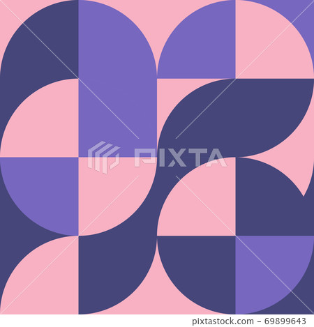 Geometric square pattern in Bauhaus style with circles Geometric square pattern in Bauhaus style with circles 69899643