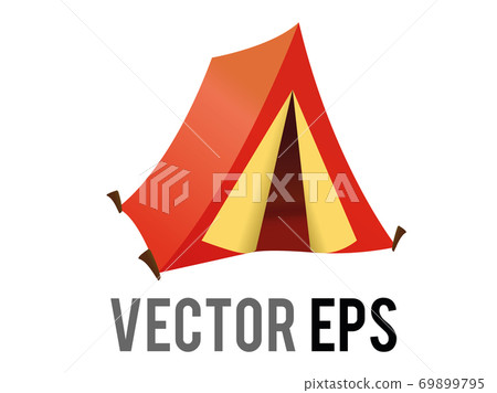 Vector orange red gardient outdoor tent icon, used for protection frtom wind and rain when camping Vector orange red gardient outdoor tent icon, used for protection frtom wind and rain when camping 69899795