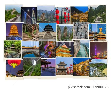 Collage of China images (my photos) - travel background 69900128