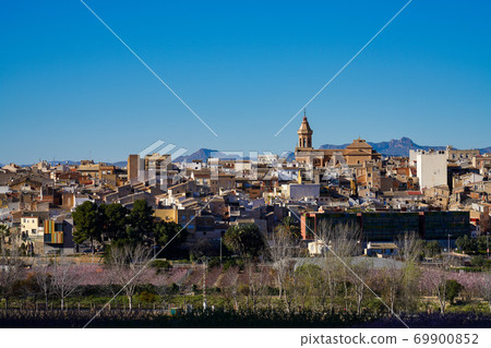 Cieza with its church, Parroquia La Asuncion in the Murcia region in Spain 69900852