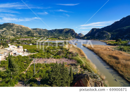 The Ojos reservoir, also called Azud de Ojos in Blanco, Region of Murcia. Spain 69900871