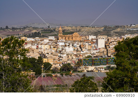 Cieza with its church, Parroquia La Asuncion in the Murcia region in Spain 69900910