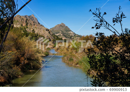 River rio seguro in Abaran in valley ricote, Murcia region, Spain 69900913