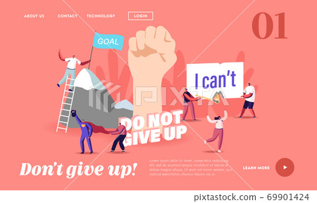 Motivation and Aspiration Landing Page Template. Tiny Characters Overcome Obstacles, Climbing on Rock, Goal Achievement Motivation and Aspiration Landing Page Template. Tiny Characters Overcome Obstacles, Climbing on Rock, Goal Achievement 69901424