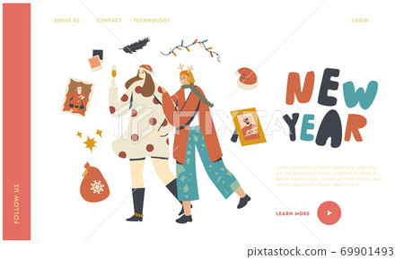 Happy Girls at Christmas and New Year Corporate Party Landing Page Template. Positive Women Drinking, Xmas Celebration Happy Girls at Christmas and New Year Corporate Party Landing Page Template. Positive Women Drinking, Xmas Celebration 69901493
