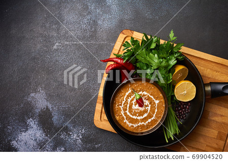Dal Makhani at dark background Dal Makhani at dark background 69904520