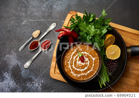 Dal Makhani at dark background 69904521