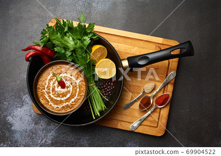Dal Makhani at dark background Dal Makhani at dark background 69904522